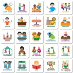Ensemble de Pictogrammes - Activité intérieure - 50 Pictogrammes Magnétiques – Image 2