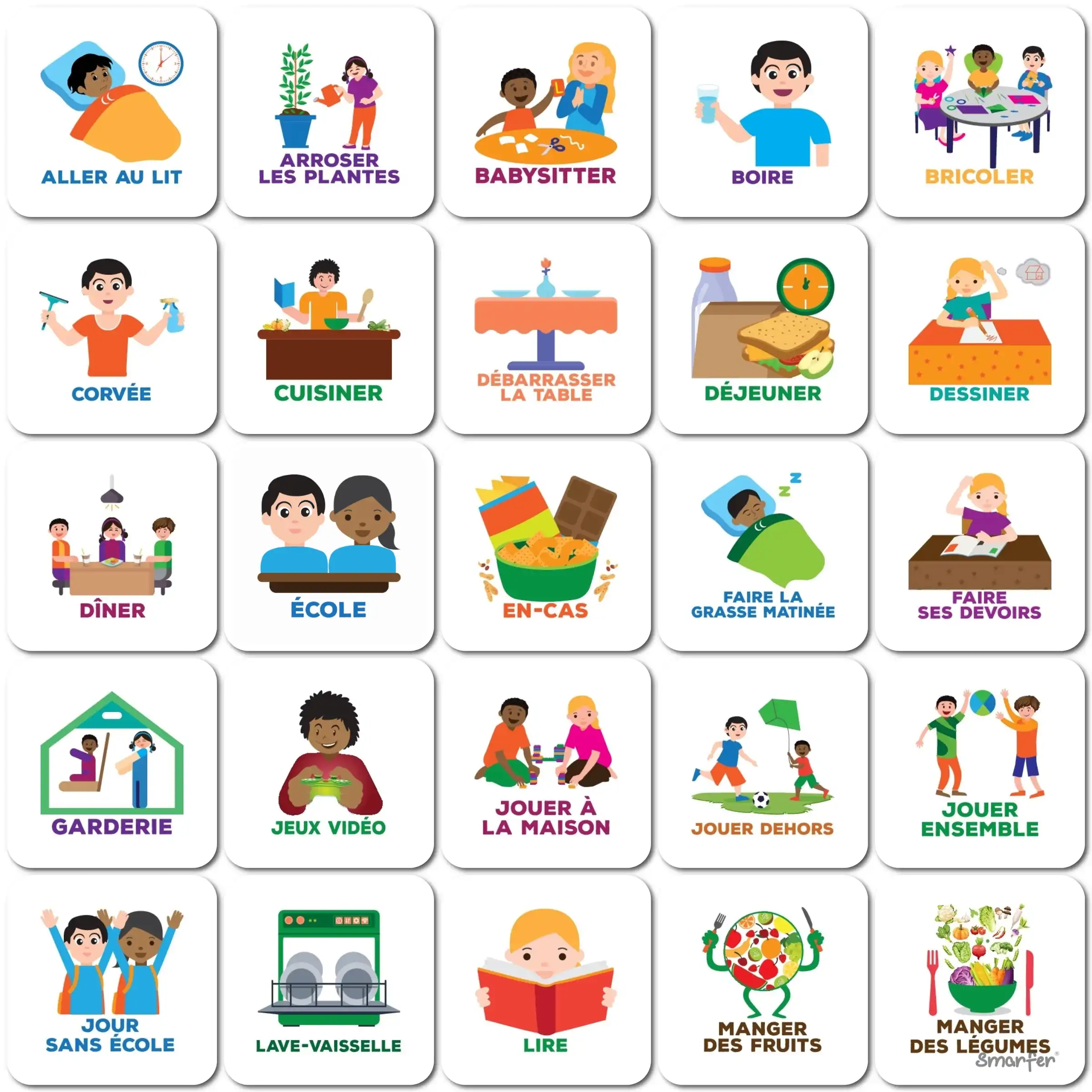 1 Ensemble de Pictogrammes - Activité intérieure - 50 Pictogrammes Magnétiques – Image 2