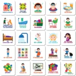 Ensemble de Pictogrammes - Activité intérieure - 50 Pictogrammes Magnétiques – Image 3
