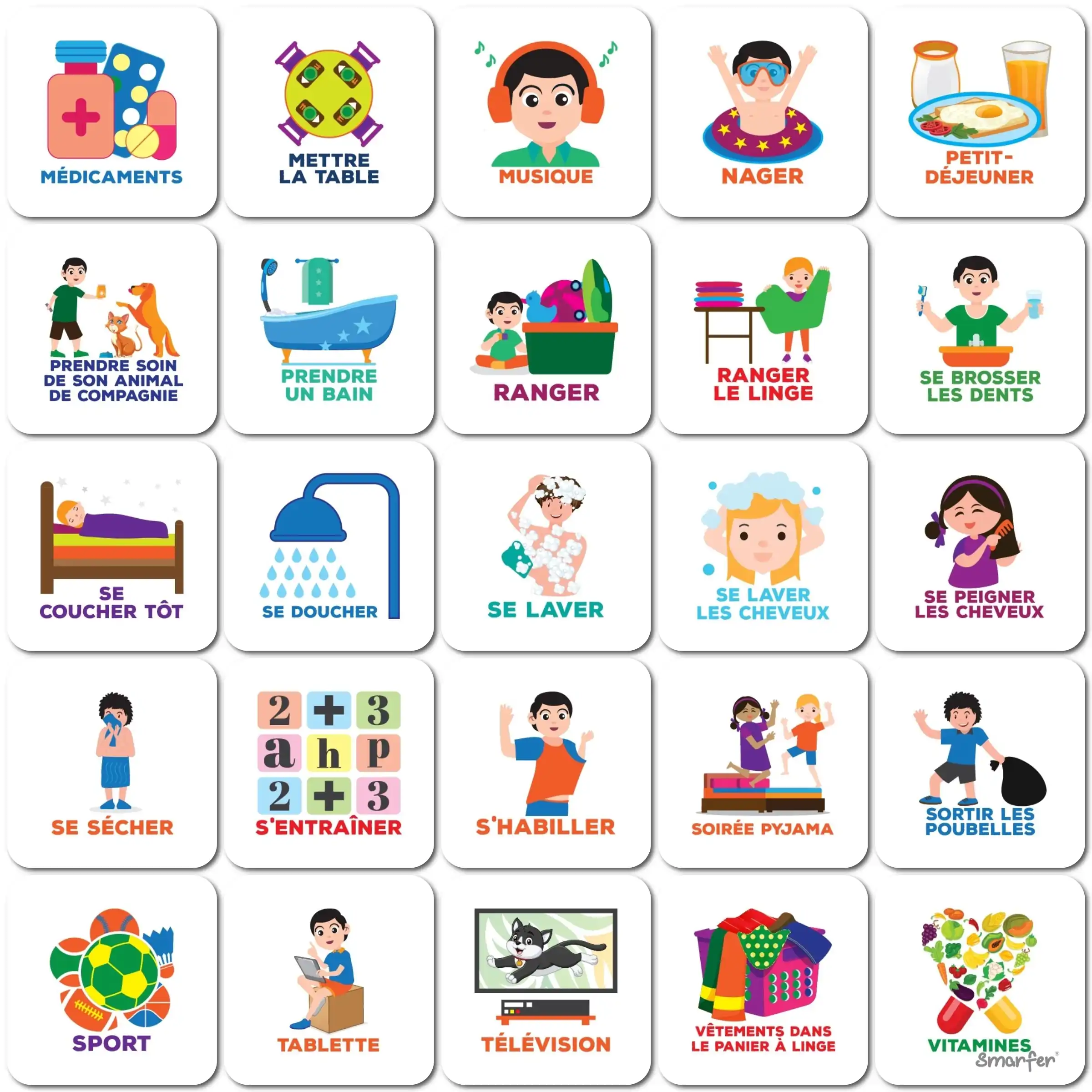 2 Ensemble de Pictogrammes - Activité intérieure - 50 Pictogrammes Magnétiques – Image 3