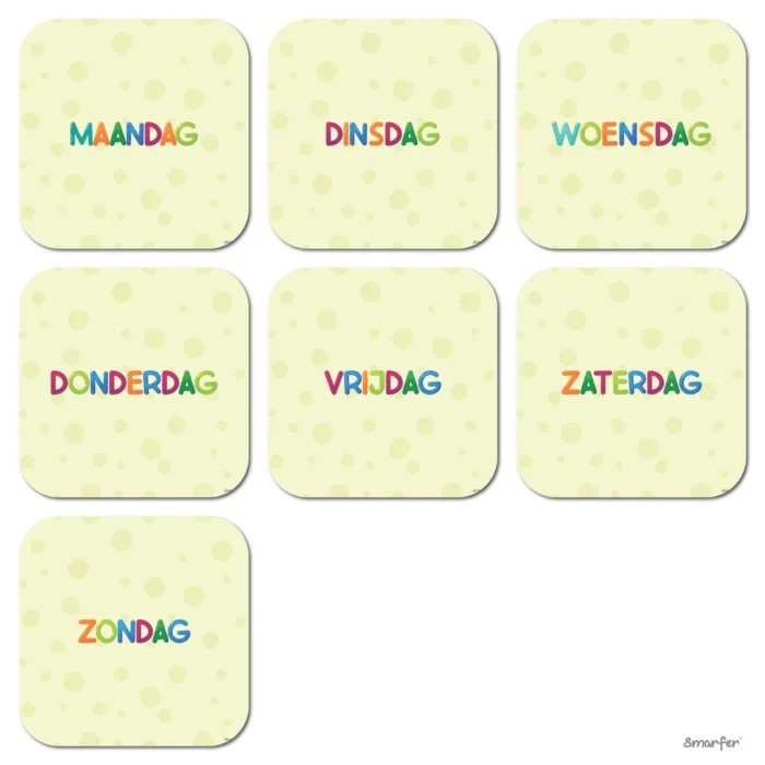 Set met dagen van de week pictogrammen - Afbeelding 1